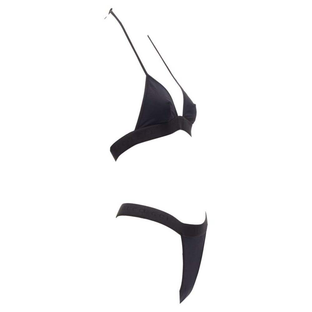 GUCCI Tom Ford Vintage black GG logo thong bottom 2-pc bikini swim set S - Picture 3 of 10